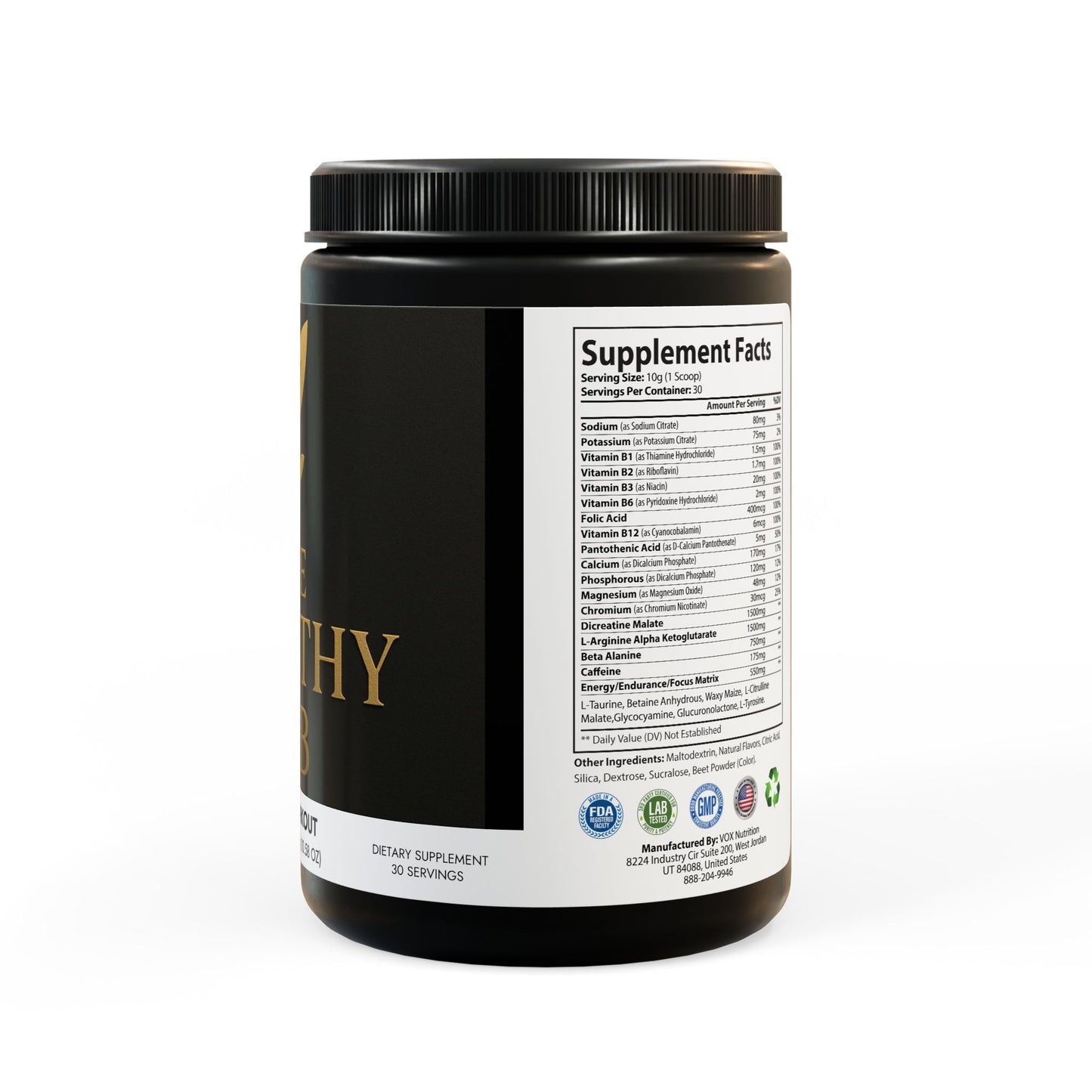 The Healthy JAB Pre-Workout Pump (300g, 10.58oz)