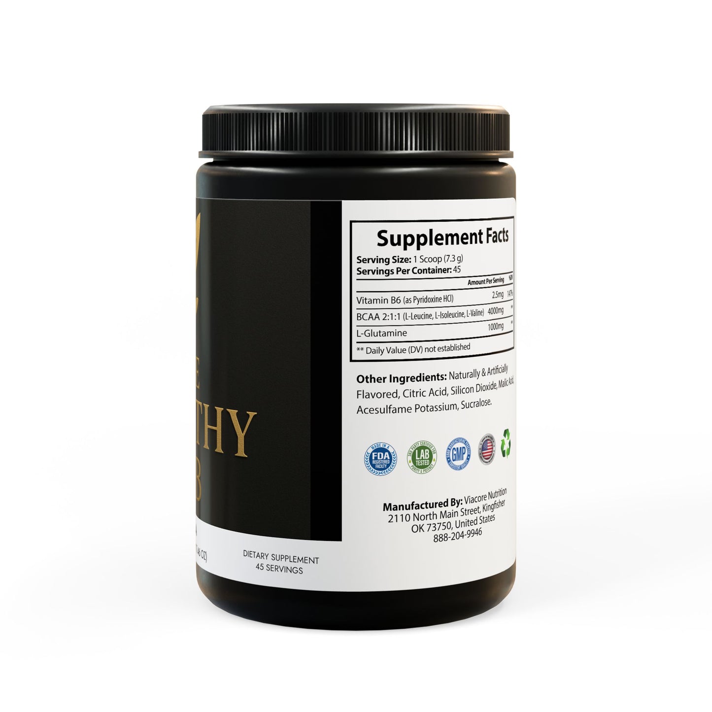 The Healthy JAB BCAA Supplement, Watermelon (325g, 11.46oz, 45 servings)