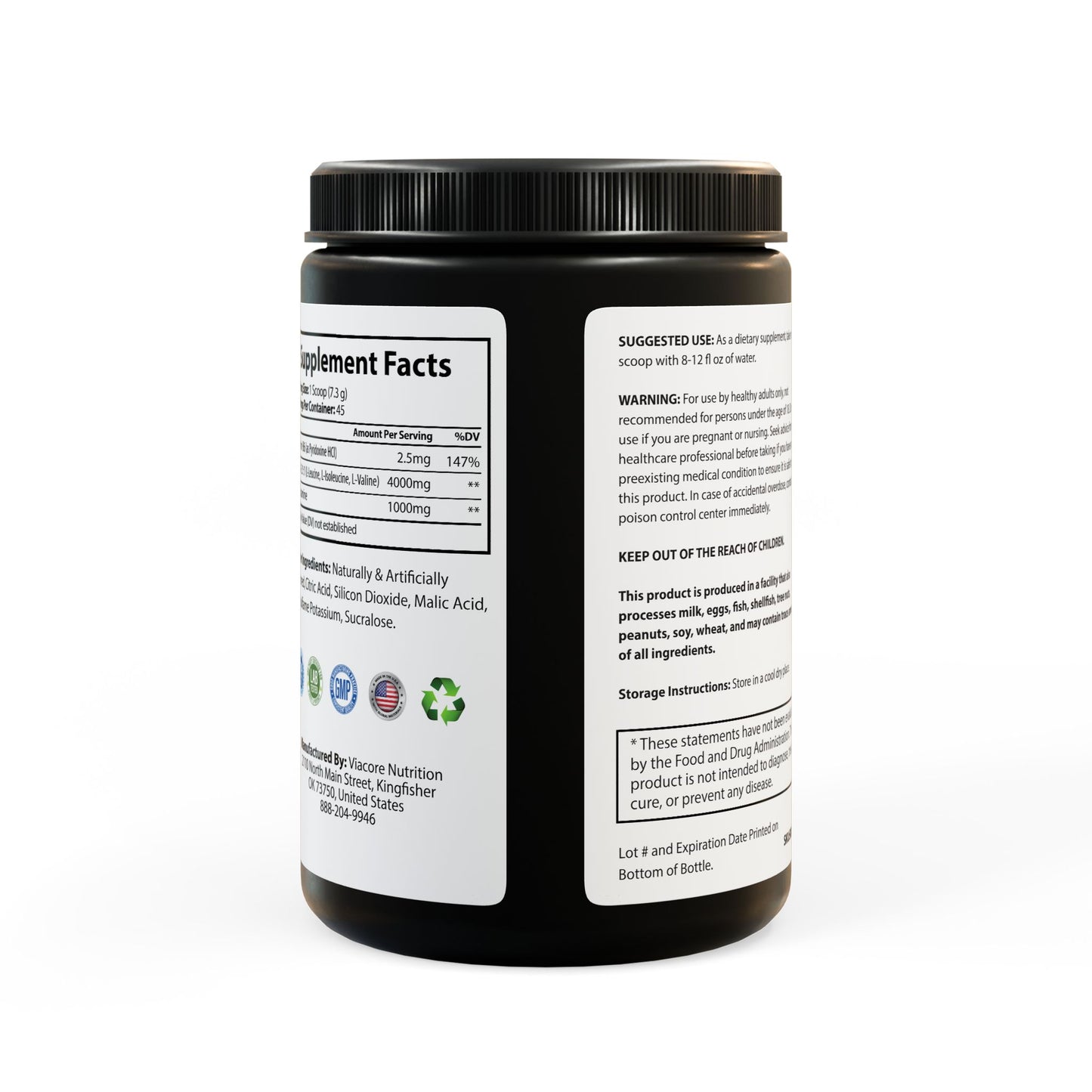 The Healthy JAB BCAA Supplement, Watermelon (325g, 11.46oz, 45 servings)