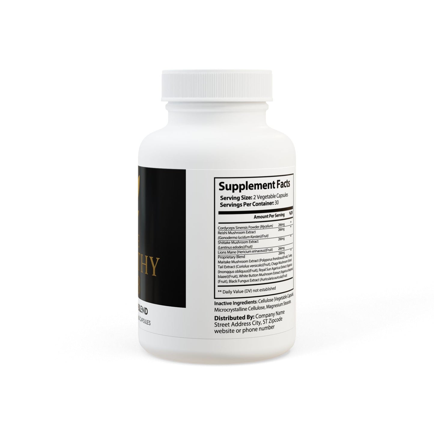 The  Healthy JAB Mushroom Blend Supplement (60 Capsules)