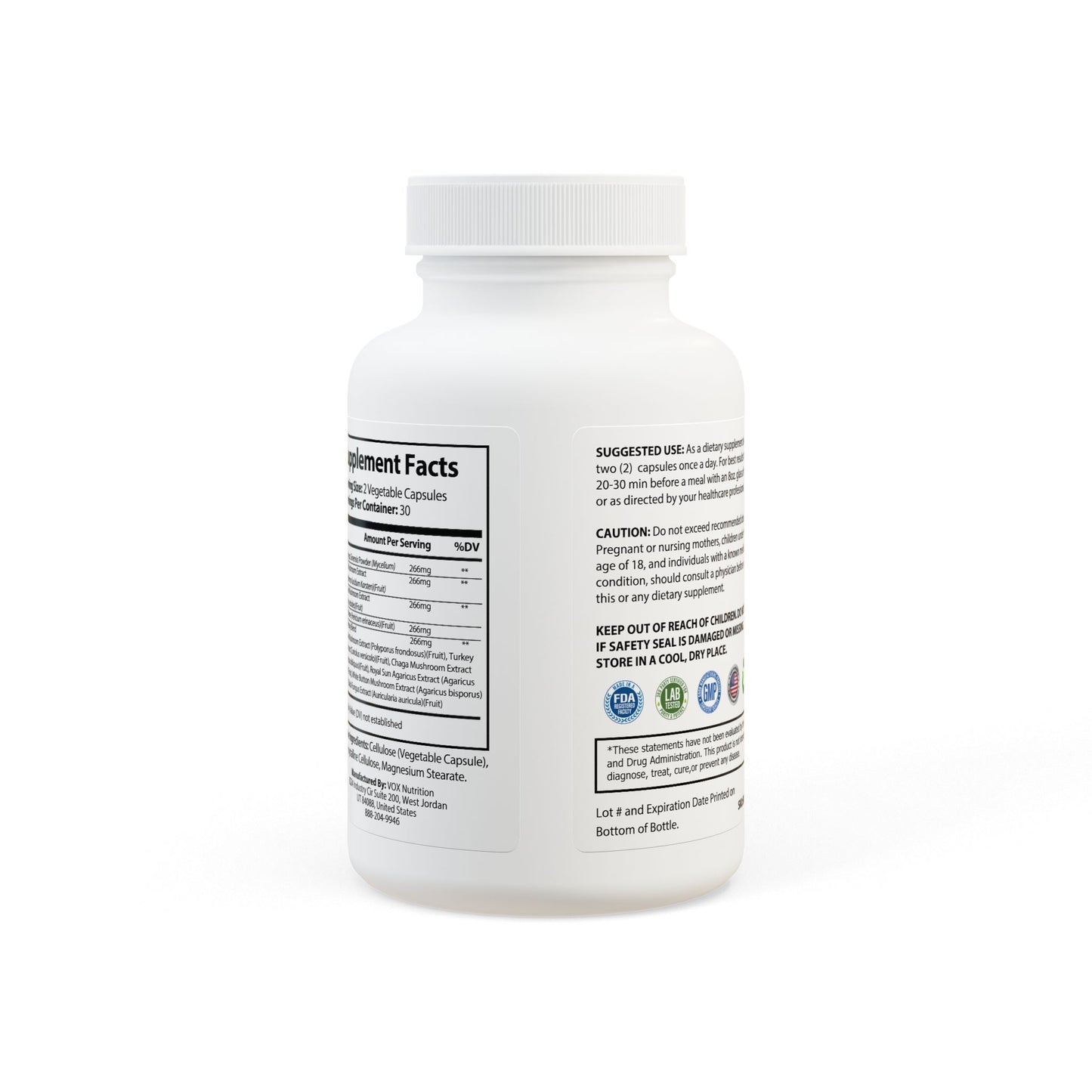 The  Healthy JAB Mushroom Blend Supplement (60 Capsules)
