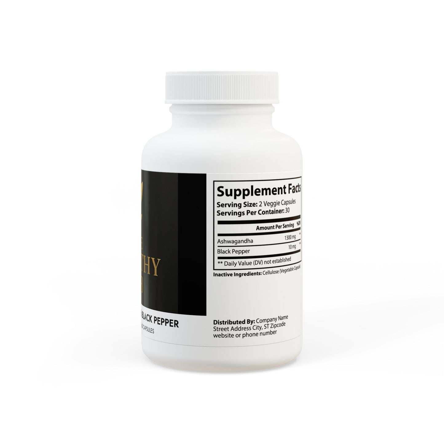 The Healthy JAB Ashwagandha and Black Pepper  (60 capsules)